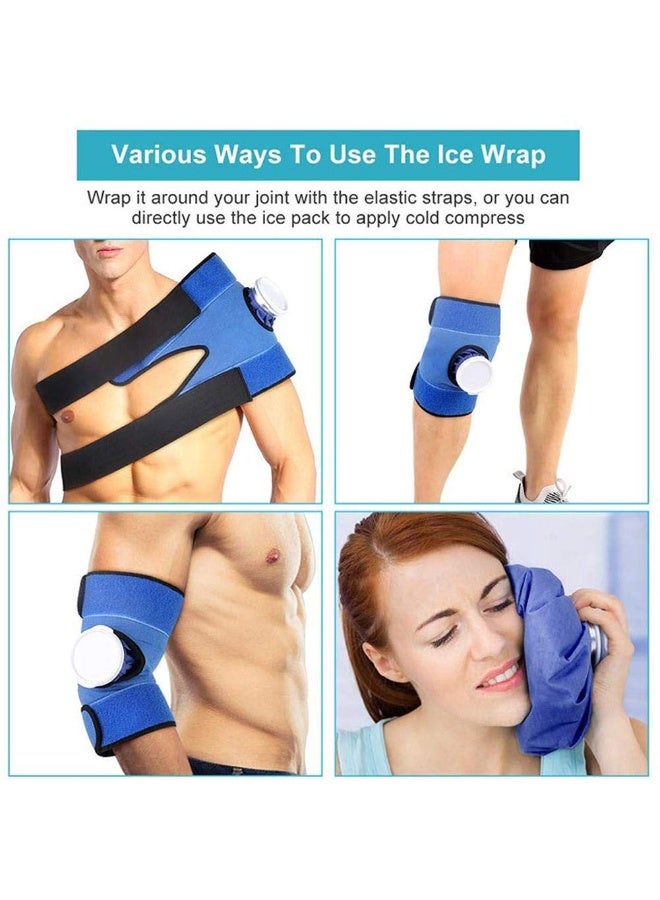 SIGood 2 Ice Packs with Blue Strap and 2 Elastic Bands, Injuries Reusable Ice Cold Packs, Hot Water Bag Ice Bag for Hot & Cold Therapy and Pain Relief, 2 Sizes (9/11’’) Ice Cube Bags - Image 5