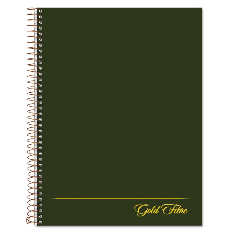Ampad 20816 Gold Fibre Wirebound Writing Pad w/Cover, 9 1/4 x 7 1/4, White, Green Cover - Image 1