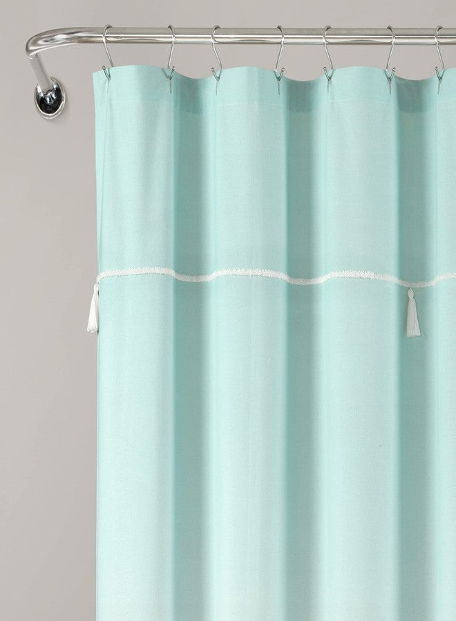 لاش ديكور ستارة حمام قطنية مطرزة بألوان متدرجة من لوش ديكور، 72 بوصة × 72 بوصة، لون أزرق مائي - Image 2