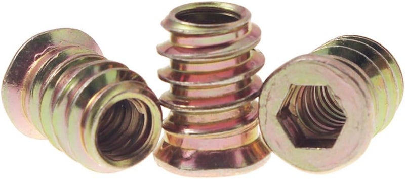 Sprite Science 50 Pieces 1/4-20 Threaded Inserts for Wood Nutsert Furniture Screw-in Nut 15mm Length Hex Drive - Image 3