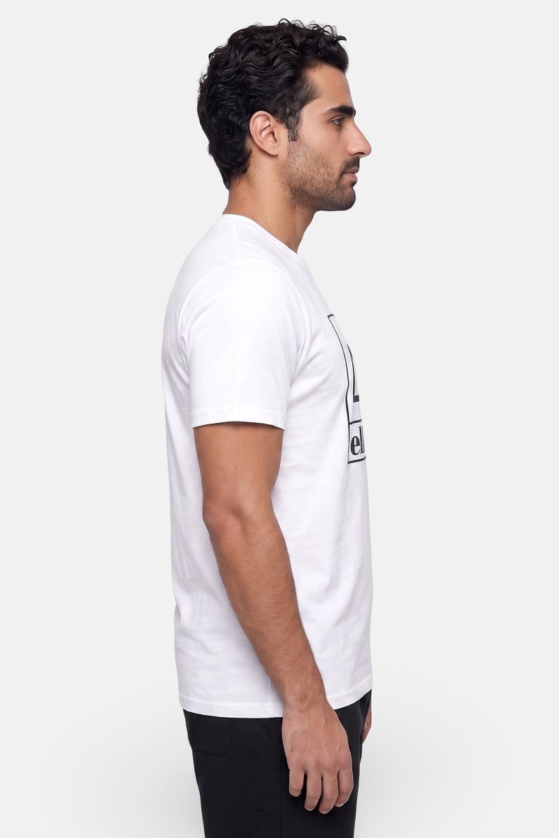 Ellesse Men Sportswear Fit Short Sleeve Outdoor T-Shirt, White - Image 3