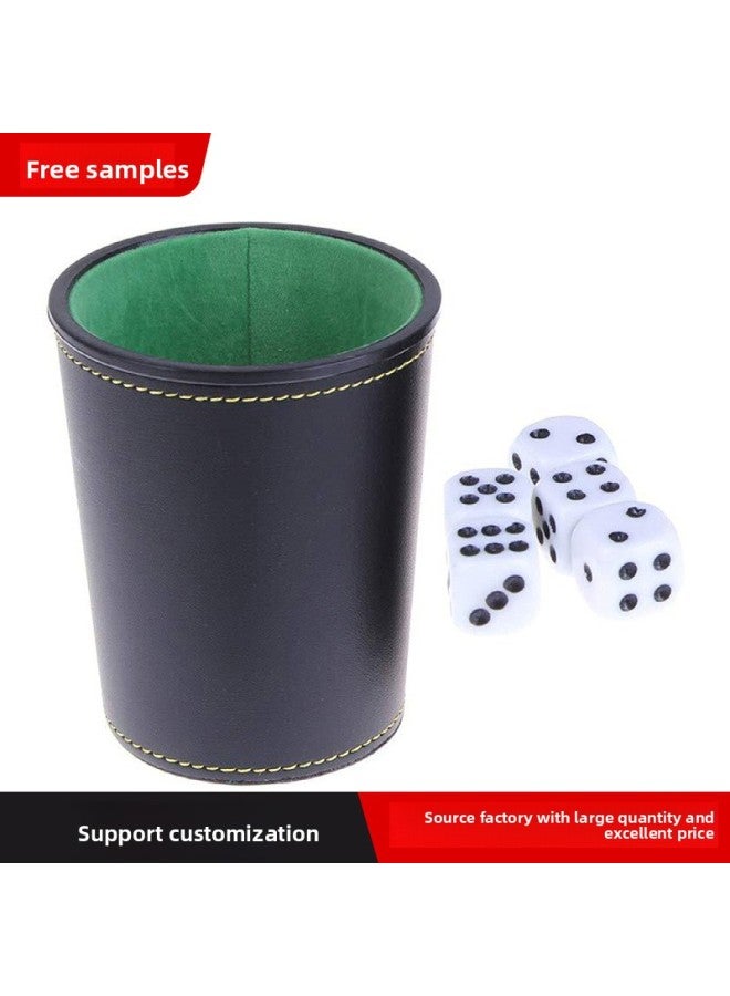 Spot Wholesale Creative Flared Dice Cup Pu Leather With Flannel Mute Bar KTV Entertainment Game Sieve Cup