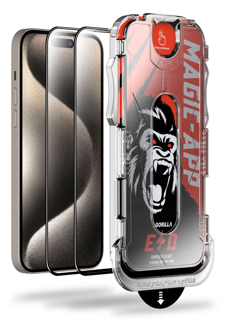 AJYAL [2-Packs] iPhone 14 PRO [Premium Tempered Glass] Auto Alignment Screen Protector - Full Cover Edge to Edge - iPhone 14 PRO - Image 1