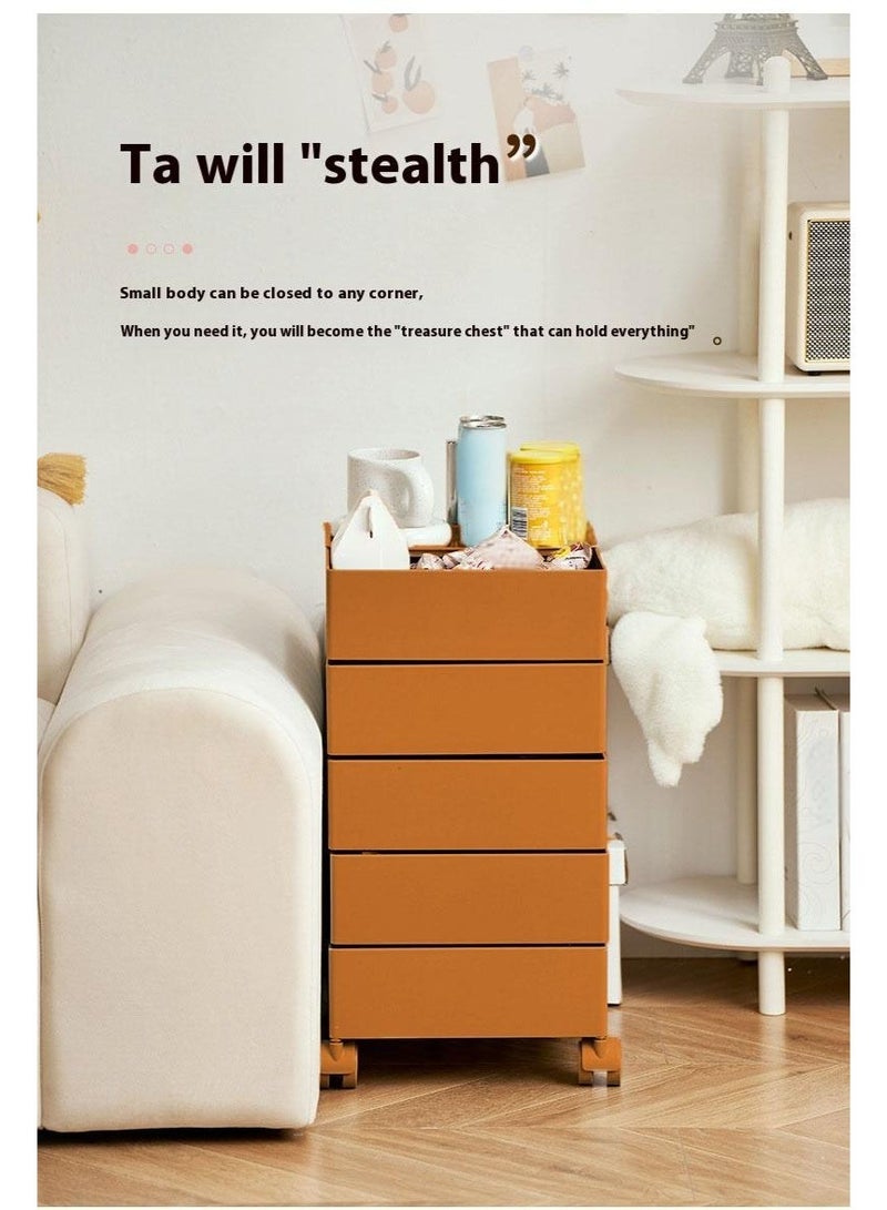 Shangxing Storage Cabinet, 360° Rotating Sofa Side Cabinet, 5-Tier Storage Cabinet Bedside Table, Rotating Storage Rack Portable Mini Storage Small Coffee Table for Bedroom Kitchen Office - Image 2