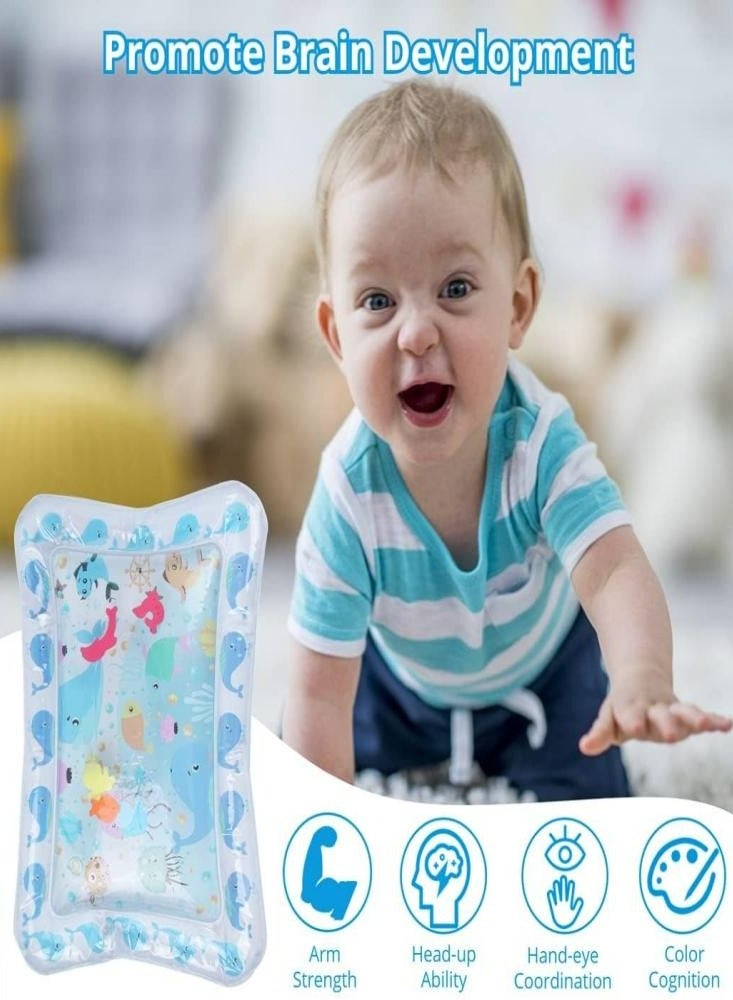 إسكدنيا حصيرة مائية لوقت الاستلقاء على البطن قابلة للنفخ - ألعاب حسية للعب الرضع والأطفال الصغار لأنشطة التنمية المبكرة - Image 3