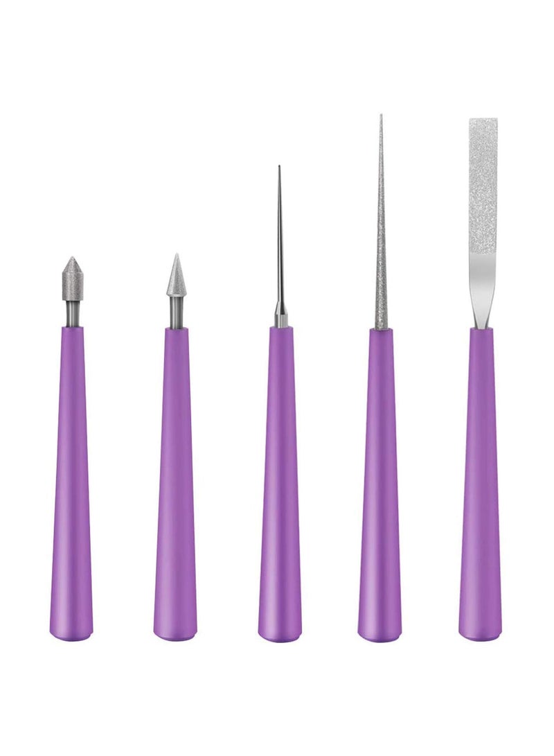 SYOSI Diamond Tipped Bead Reamer Set for Jewelry Making, 5 Piece Spinner Hole Enlarger Tool for Glass, Plastic, Metal, Wood Beads, Removes Burrs, Enlarges Holes, Smooths Edges, Needle File Reamer - Image 1