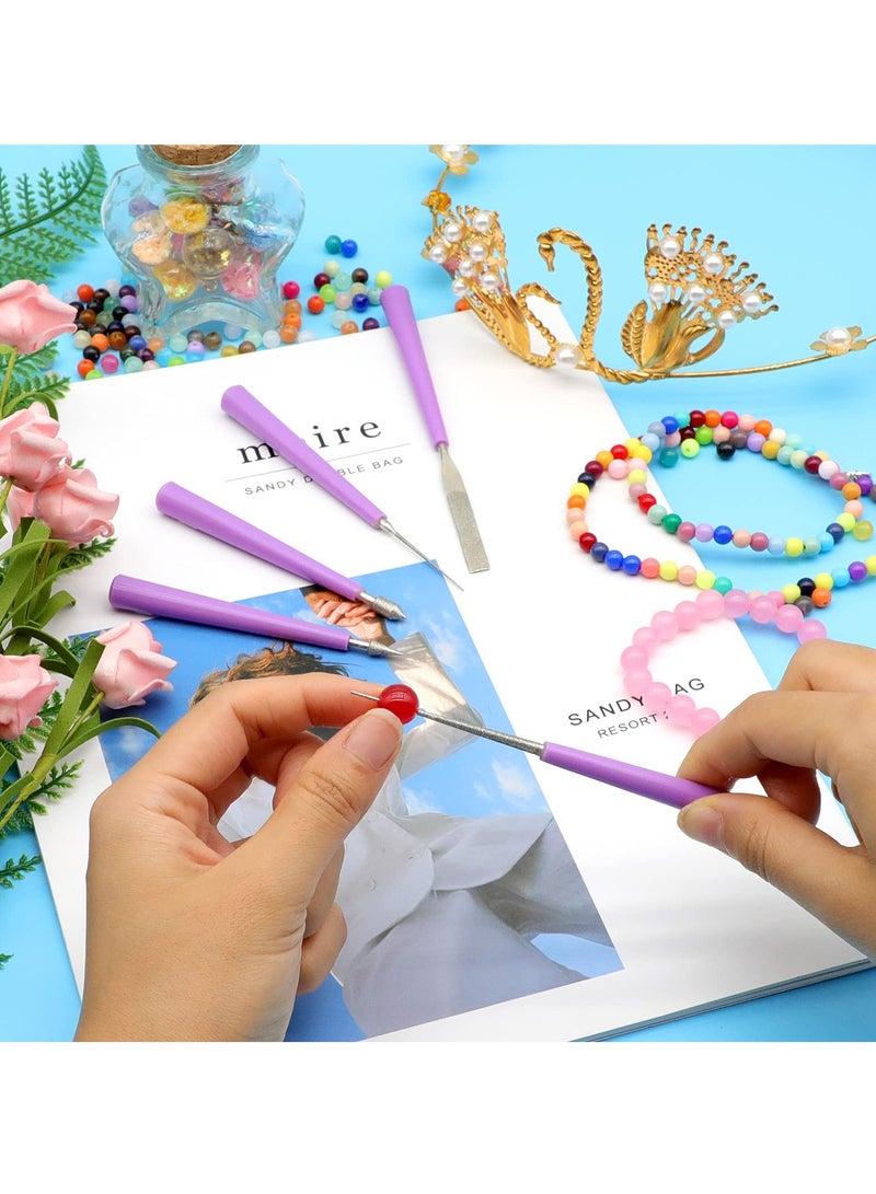 SYOSI Diamond Tipped Bead Reamer Set for Jewelry Making, 5 Piece Spinner Hole Enlarger Tool for Glass, Plastic, Metal, Wood Beads, Removes Burrs, Enlarges Holes, Smooths Edges, Needle File Reamer - Image 5