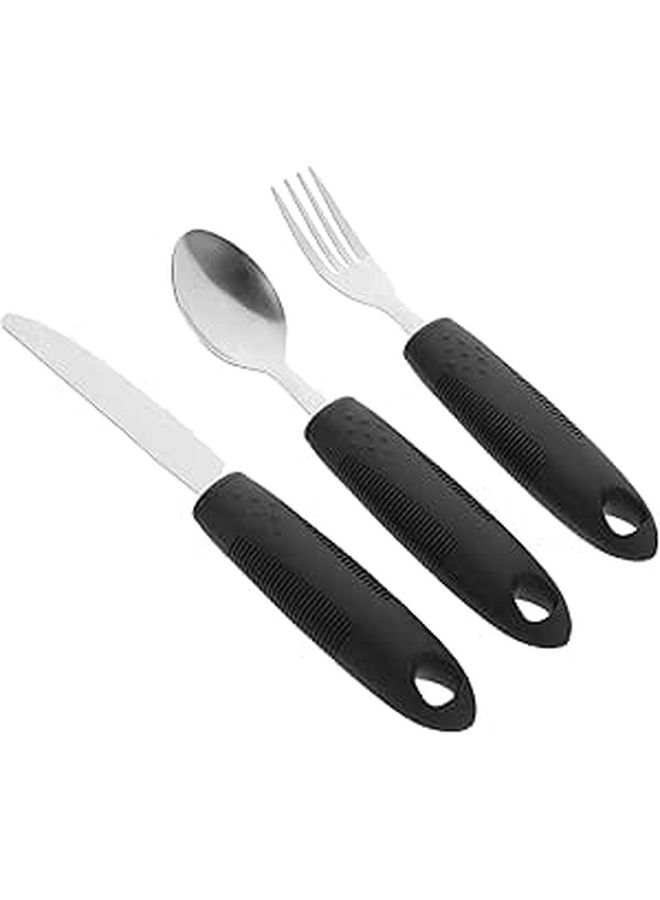 Adaptive Utensils for Elderly Non Slip Cutlery Set with Stainless Steel Handles Lightweight - Image 1