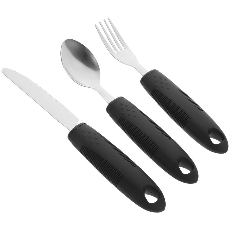 Adaptive Utensils for Elderly Non Slip Cutlery Set with Stainless Steel Handles Lightweight - Image 2