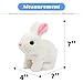 Hopearl Hopping Rabbit with LED Ears Interactive Electronic Pet Plush Bunny Toy with Sounds and Movements Animated Walking Wiggle Light up Ears Twitch Nose Gift for Toddlers Birthday White 7 - Image 4