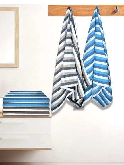 Athom Living Iris Cotton Bath Towel Soft Absorbent Lightweight 75 x 150 cm Ideal for Home Gym and Travel Pack of 6 - Image 2