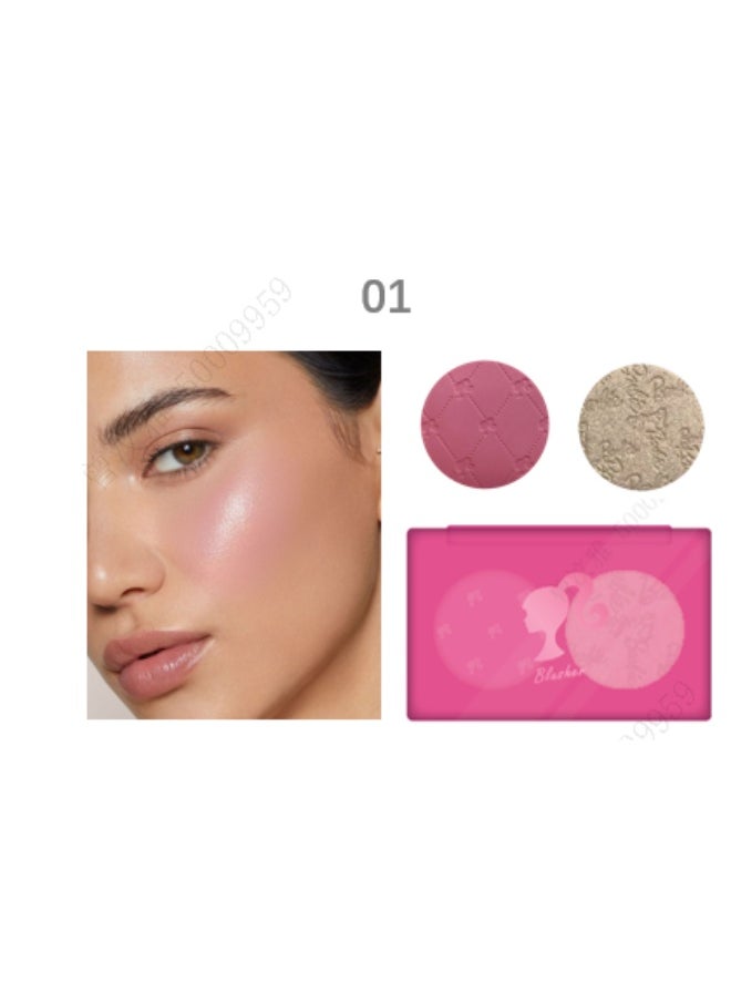 Miniso Achieve a glowing complexion with this blush and highlighter palette from the Barbie Collection. 