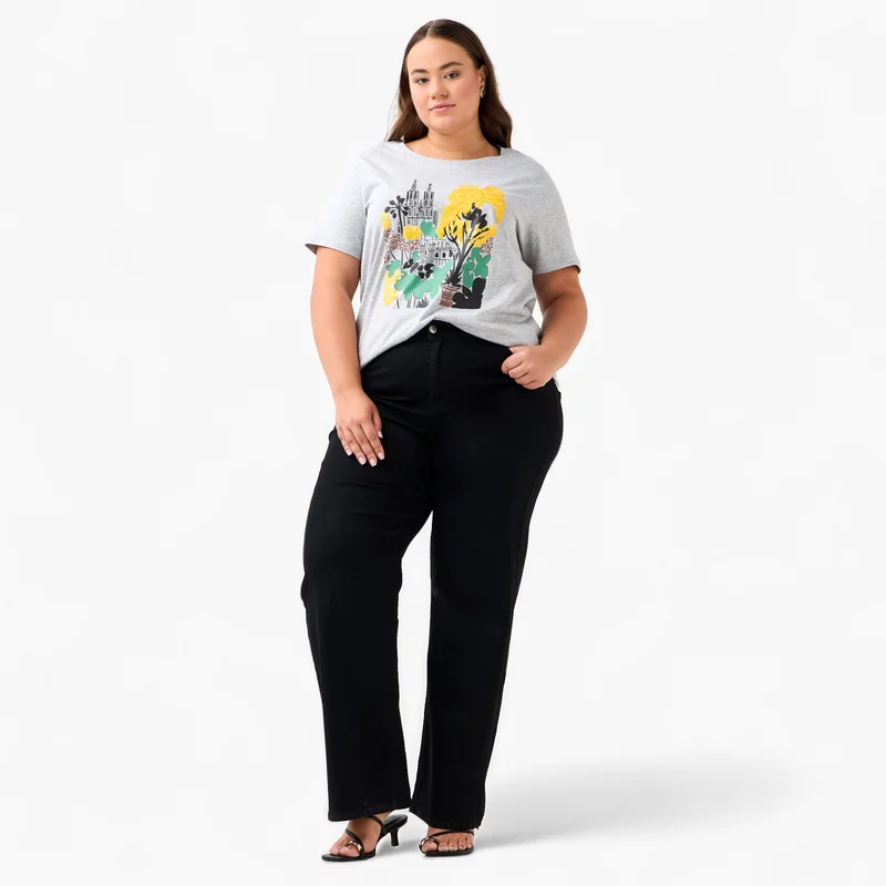 أولا بوبكن Plus Size Ulla Popken Printed T-shirt