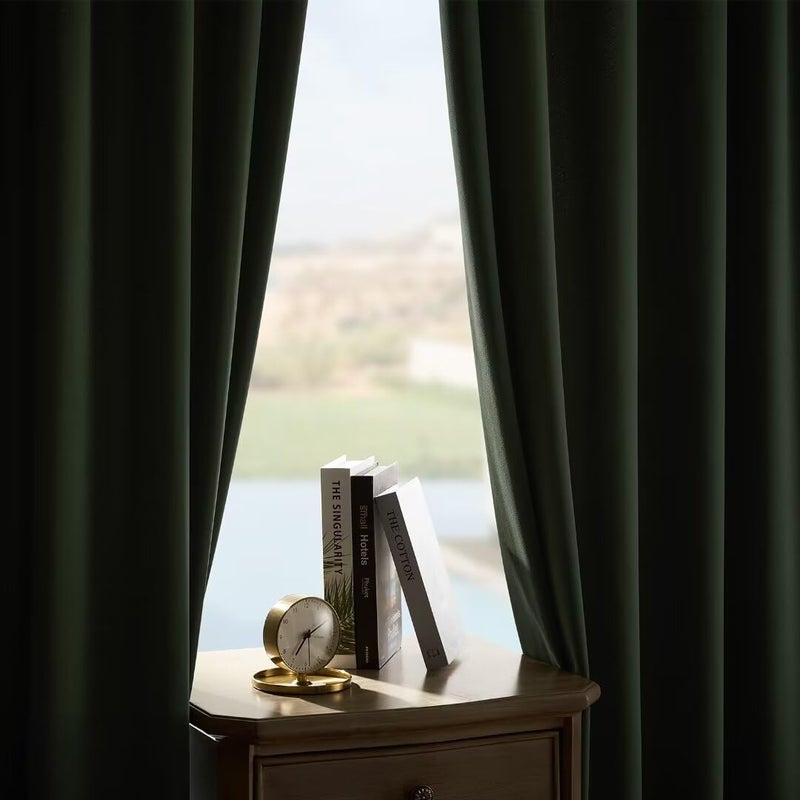 Joydeco Green Velvet Curtains 84 inch Length 2 Panels  Luxury Blackout Rod Pocket Thermal Insulated Window Curtains  Super Soft Room Darkening Drapes for Living Room Bedroom W52 x L84 inches - Image 4