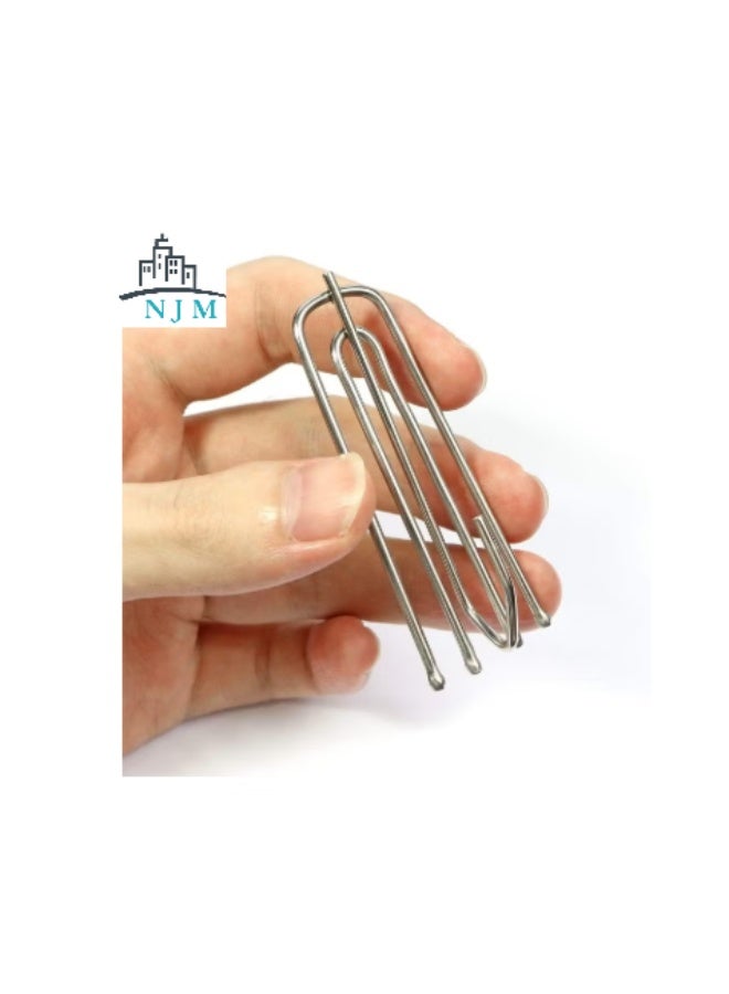 NJM Curtain Pleater Tape Pleat Hook, 4 Prongs Pinch Pleat Drapes Clip Traverse Pleater 4 End Hooks Pack Of 20 - Image 1