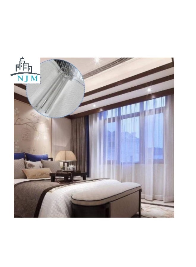 NJM Curtain Pleater Tape Pleat Hook, 4 Prongs Pinch Pleat Drapes Clip Traverse Pleater 4 End Hooks Pack Of 20 - Image 3