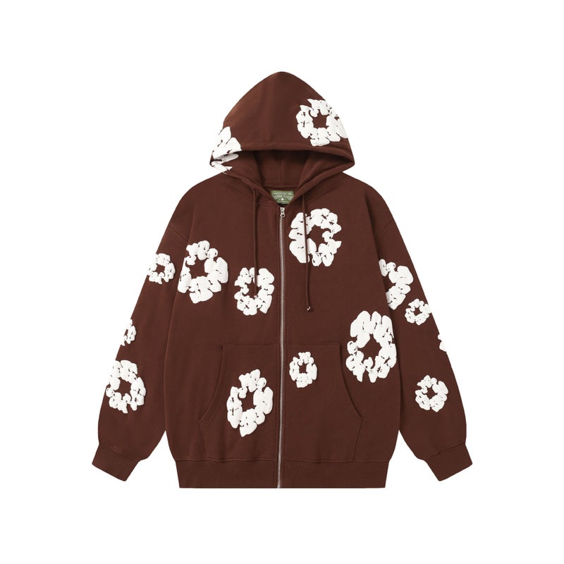 Zipper Style Kapok (Full Series) Foam Print Couple Style Suit Jacket Autumn Couple Outfit - Image 1