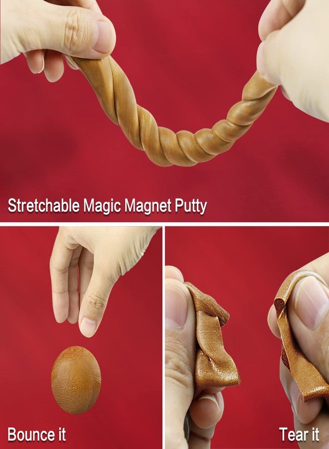Arfun Magnetic Slime Putty, Soft Magic Slime Hand Therapy Putty Fidget Game Stress Relief Thinking Educational Toy with Upgraded Magnet (Gold) - Image 3