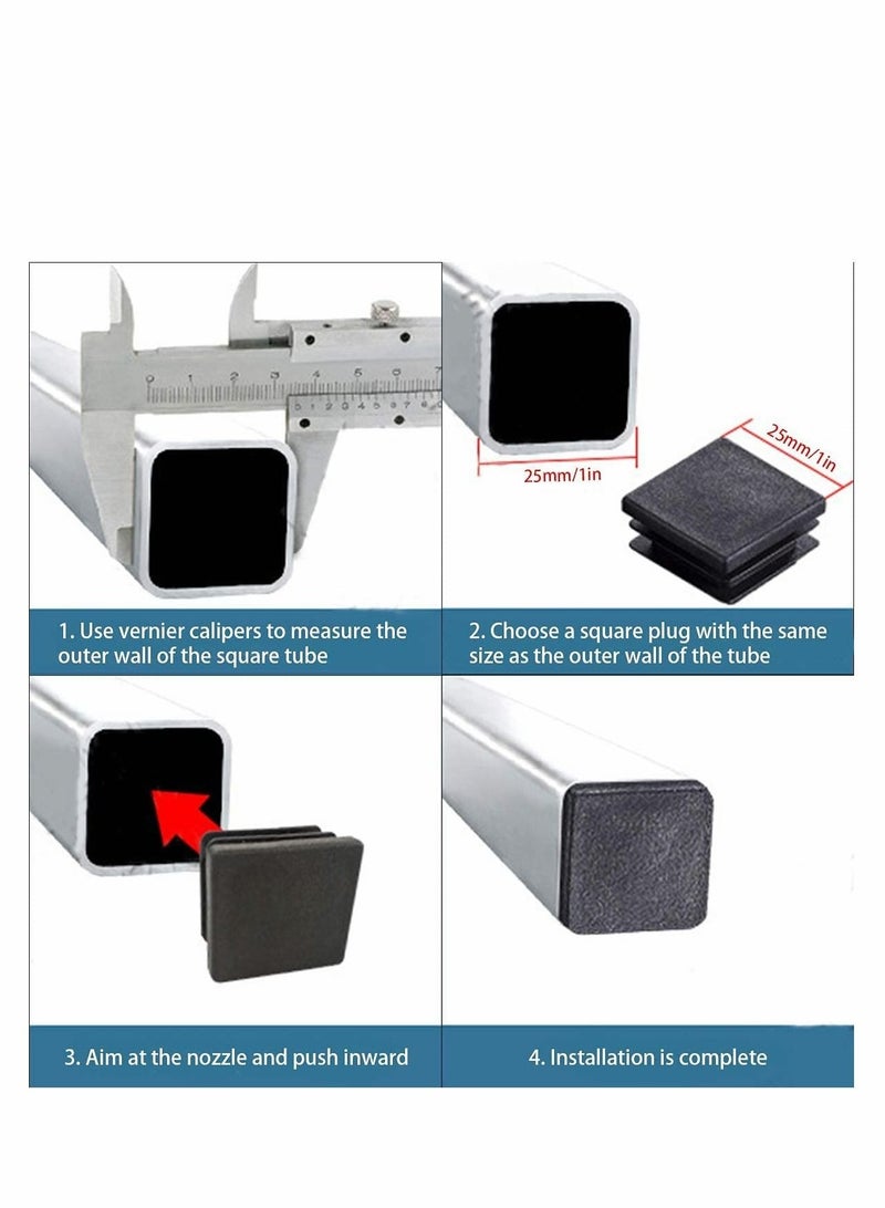 Captaintech Square Plastic Hole Plugs and Caps 60 Pack - Image 3
