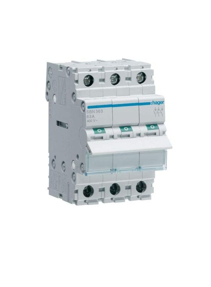Hager 3Pole 125A Isolator Modular Break Switch SBN399 - Image 1