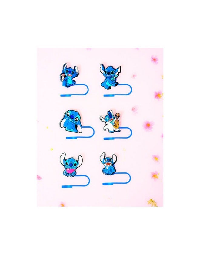 ZVEV 6PCS Silicone Straw Cover Cap for Stanley Cup Compatible with 30 and 40 Oz Tumbler Handles 10mm 0.4in Dust Proof Reusable Straw Tips Lidsï¼Stitch Series ï¼ - Image 4