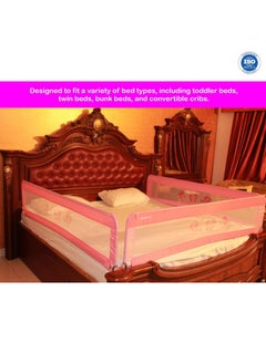 Safe-O-Kid SAFE-O-KID® One Year Warranty Fully Foldable Bed Rail Guard, EN 71 Certified - Pink (6FT/183CM), Pack of 1  - Image 5