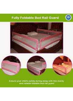 Safe-O-Kid SAFE-O-KID® One Year Warranty Fully Foldable Bed Rail Guard, EN 71 Certified - Pink (6FT/183CM), Pack of 1  - Image 3