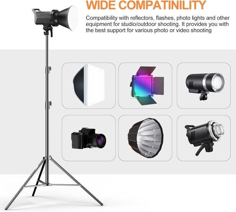 EMART Heavy Duty Light Stand 8.5ft, Spring Cushioned, Aluminum Alloy Construction, Photo Video Studio Tripod with Carrying Bag for Photography Lighting, Parabolic Softbox, Flash (1 Pack) - Image 5