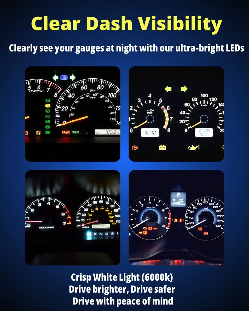 WLJH 74 LED Dash Light Bulb Kit - White - Image 4