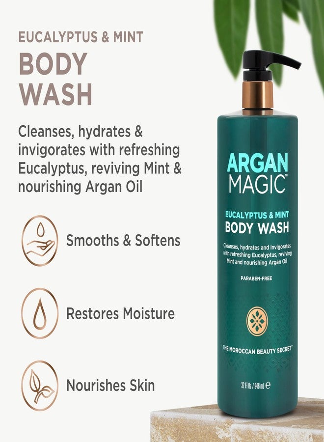 Argan Magic Eucalyptus & Mint Body Wash with Argan Oil - Cleanses, Hydrates & Invigorates with Refreshing Eucalyptus & Mint | Made in USA (32 Fl Oz) - Image 3