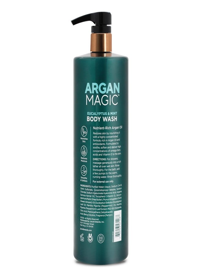 Argan Magic Eucalyptus & Mint Body Wash with Argan Oil - Cleanses, Hydrates & Invigorates with Refreshing Eucalyptus & Mint | Made in USA (32 Fl Oz) - Image 2