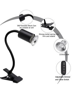 Generic UVA UVB Tortoise Heat Lampmatch 50W70W Clamp on Reptile Heat Bulb 360 Adjustable Aquarium Heating Light E27 Clamp on Pet Heating Emitter for Reptiles Amphibians Lizards Turtle Snakes  - Image 2