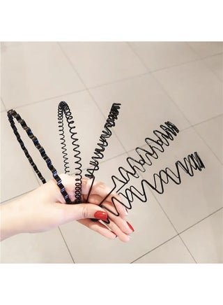 6 Pcs Non-Slip Metal Headbands-Fashionable Wave Hair Hoops For Men and Women, Elastic and Comfortable Hair Tool, Daily Wear, Sports, Formal, Perfect for Running and Casual Wear, Stylish Headgear, Durable Headband - view 3