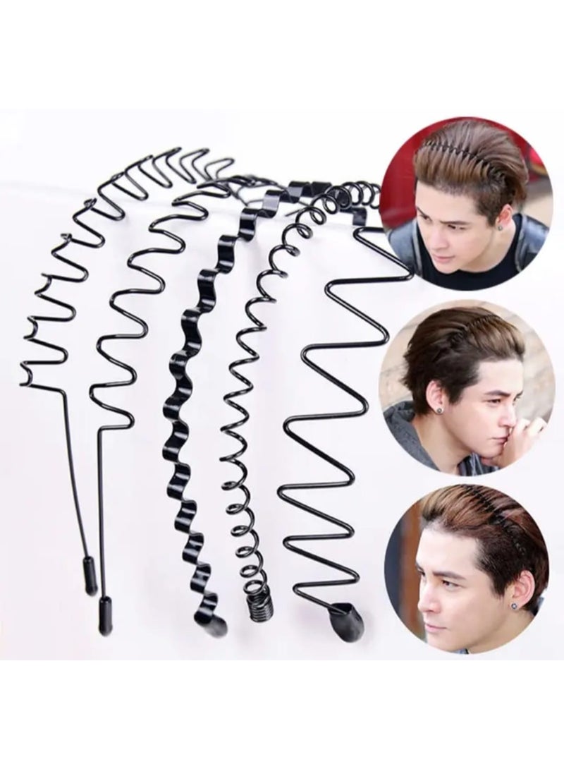 بوليريوس 6 قطع من عصابات الرأس المعدنية غير القابلة للانزلاق - حلقات شعر مموجة عصرية للرجال والنساء، أداة شعر مرنة ومريحة، للارتداء اليومي، الرياضة، الرسمية، مثالية للجري والملابس غير الرسمية، غطاء رأس أنيق، عصابة رأس متينة - Image 1