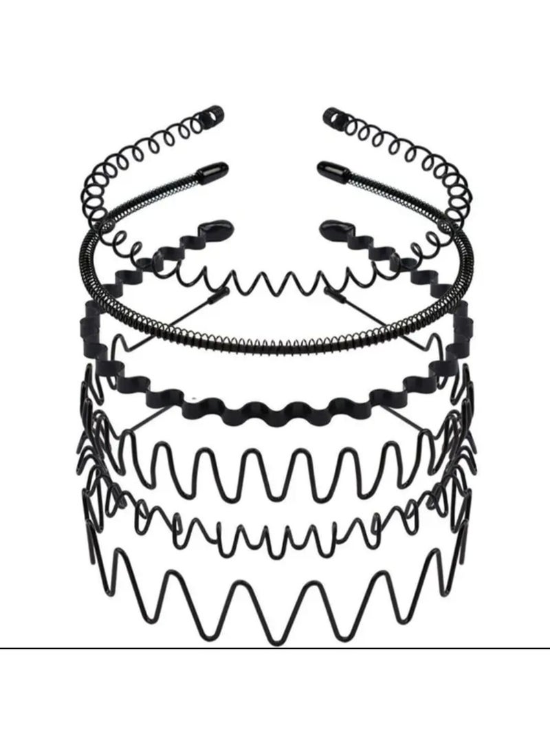 بوليريوس 6 قطع من عصابات الرأس المعدنية غير القابلة للانزلاق - حلقات شعر مموجة عصرية للرجال والنساء، أداة شعر مرنة ومريحة، للارتداء اليومي، الرياضة، الرسمية، مثالية للجري والملابس غير الرسمية، غطاء رأس أنيق، عصابة رأس متينة - Image 2