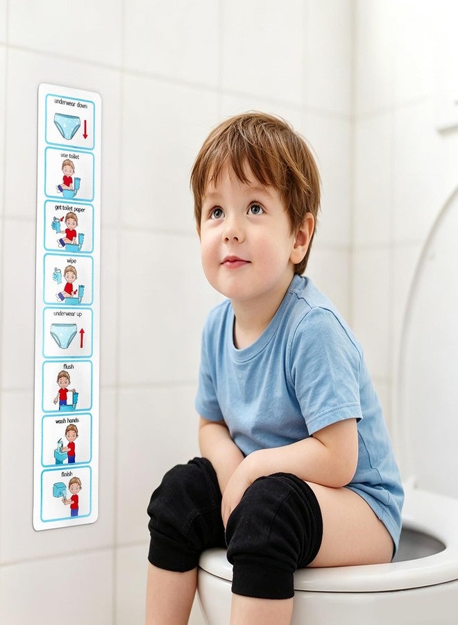 Jenlan Potty Training Visual Schedule - 21.7*4.7in Waterproof Adhesive Poster with Step-by-Step Guide - Teach Kids to Use Toilet | Easy Peel & Stick, Toddler Routine Chart for Classroom & Home(English) - Image 1