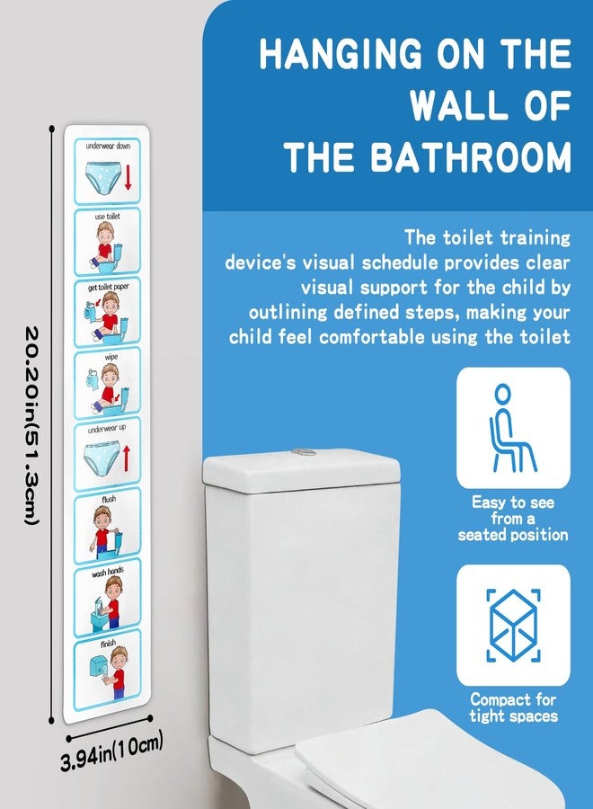 Jenlan Potty Training Visual Schedule - 21.7*4.7in Waterproof Adhesive Poster with Step-by-Step Guide - Teach Kids to Use Toilet | Easy Peel & Stick, Toddler Routine Chart for Classroom & Home(English) - Image 5
