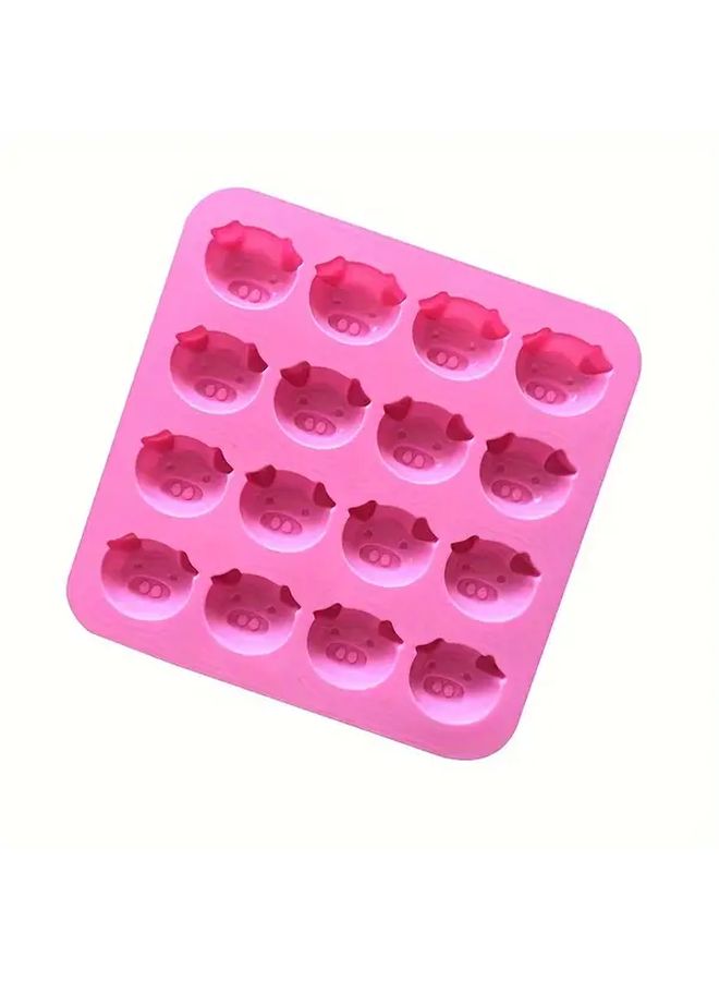 2pc Pink Silicone Pig Head Baking Mold With Dropper For DIY Cake Chocolate - Image 5