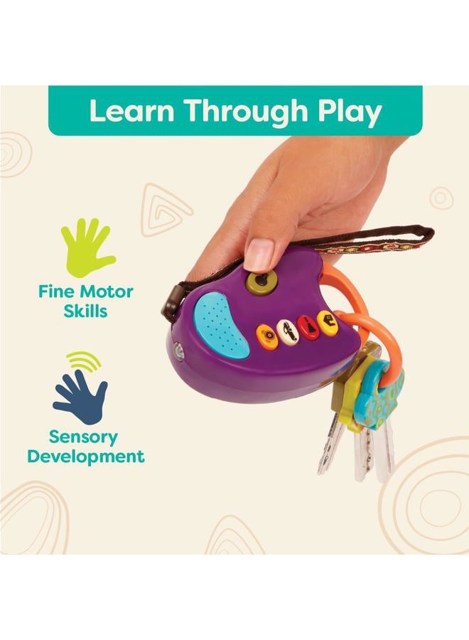 B. Toys مفاتيح سيارة لعبة - جهاز تحكم عن بعد مع أضواء وأصوات - لعبة تفاعلية للأطفال - مفاتيح تظاهرية للأطفال الرضع والأطفال الصغار - 10+ أشهر - فنكيز - بنفسجي - Image 3