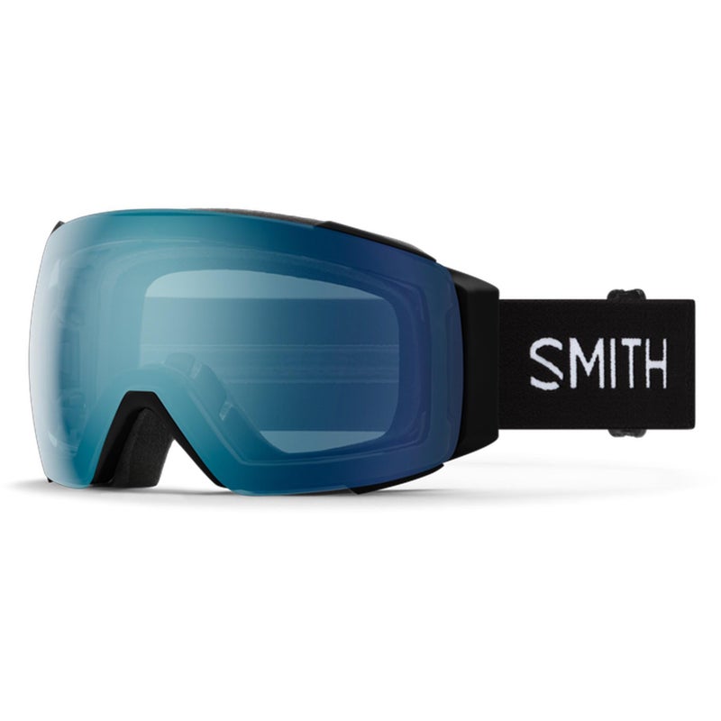 SMITH IO MAG Snow Goggles Adult Ski Snowboarding Goggles with Interchangeable Lens AntiFog Performance 100 UV Protection for Men Women Black ChromaPop Everyday Blue Mirror
