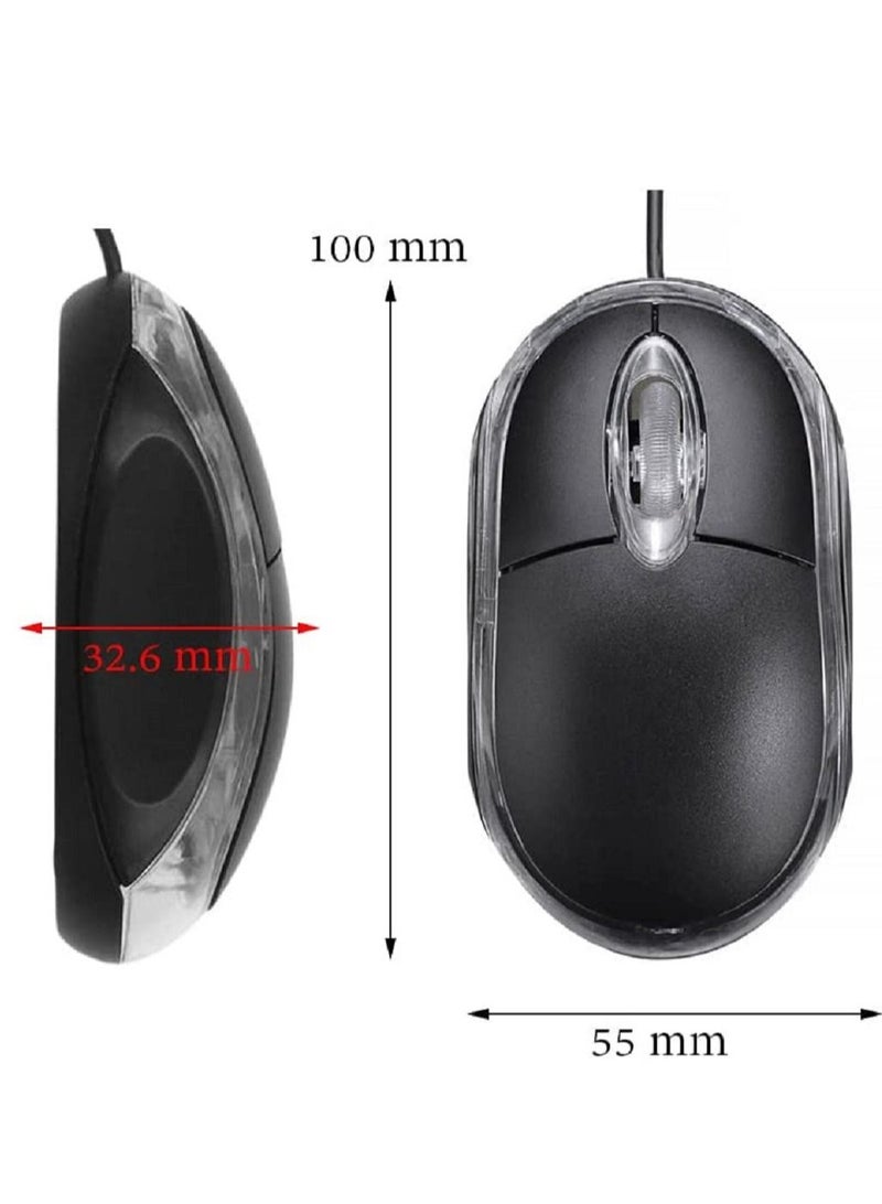 هينغ ميني USB سلكي بصري ثلاثي الأبعاد 1200 ديسيبل متوحد الخواص ماوس للكمبيوتر المحمول والكمبيوتر المكتبي وعجلة التمرير بإضاءة ليد فأرة الألعاب - Image 4