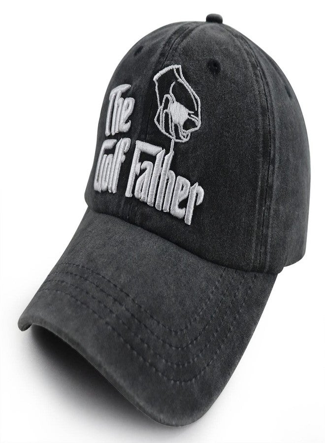 Vxchkerm Golf Gifts for Men, Golf Accessories Dad Hat, Funny Adjustable Cotton 3D Embroidered Father Baseball Cap, Fathers Day Birthday Retirement Gifts for Dad Husband Grandpa Uncle Brother Golfers Black - Image 2