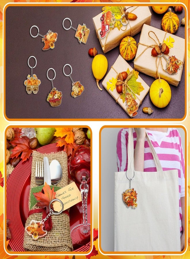 Kigeli 60 Pcs Acrylic Keychain Bulk Party Favor Key Ring Gifts Hanging Keychain for Backpack Purse Luggage Goody Bag Filler (Pumpkin) - Image 5