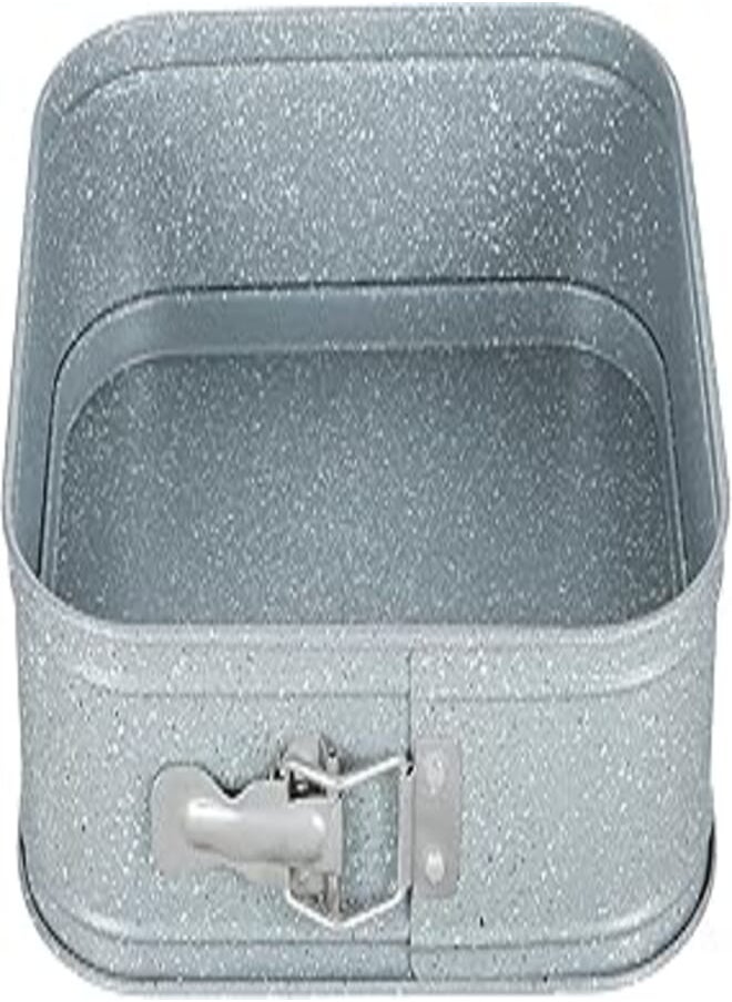 MARBLE Marble Granite Rectangular Springfrom Cake Tin, 24×24 cm - Grey 