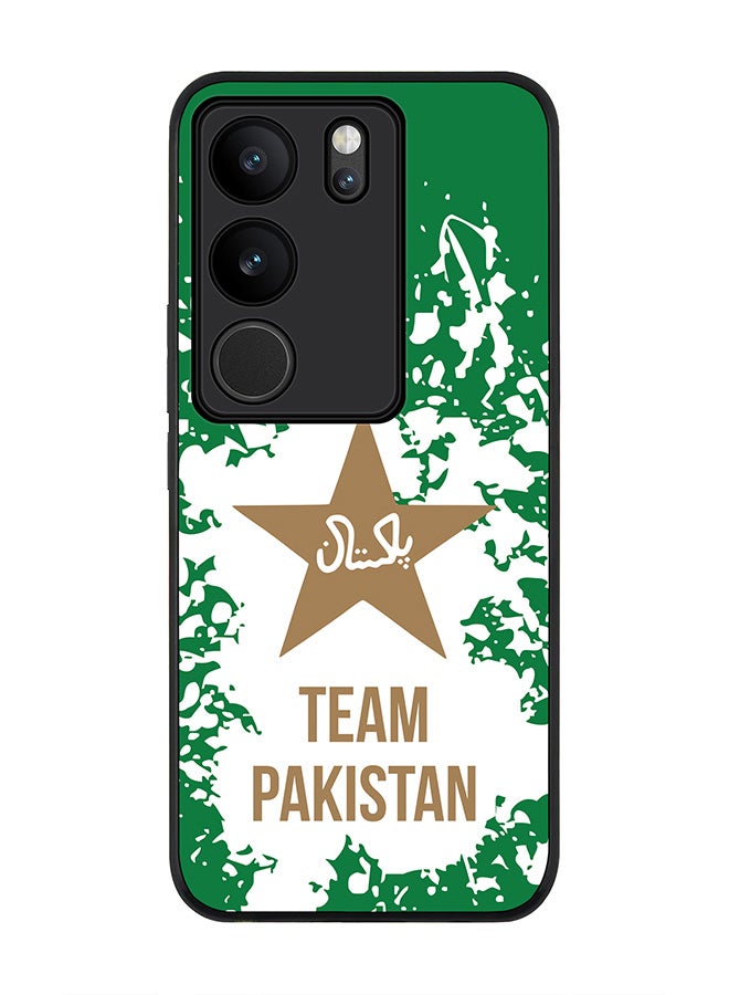 Stylizedd Rugged Black Edge case for Vivo V29 / Vivo V29 Pro / Vivo S17, Slim fit Soft Case Flexible Rubber Edges Anti Drop TPU Gel Thin Cover - Team Pakistan - Image 1