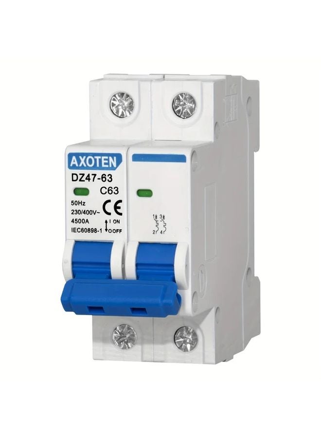 Axoten Compact Air Switch DZ47 63A 2P Micro Circuit Breaker With C45 Switch - Image 1