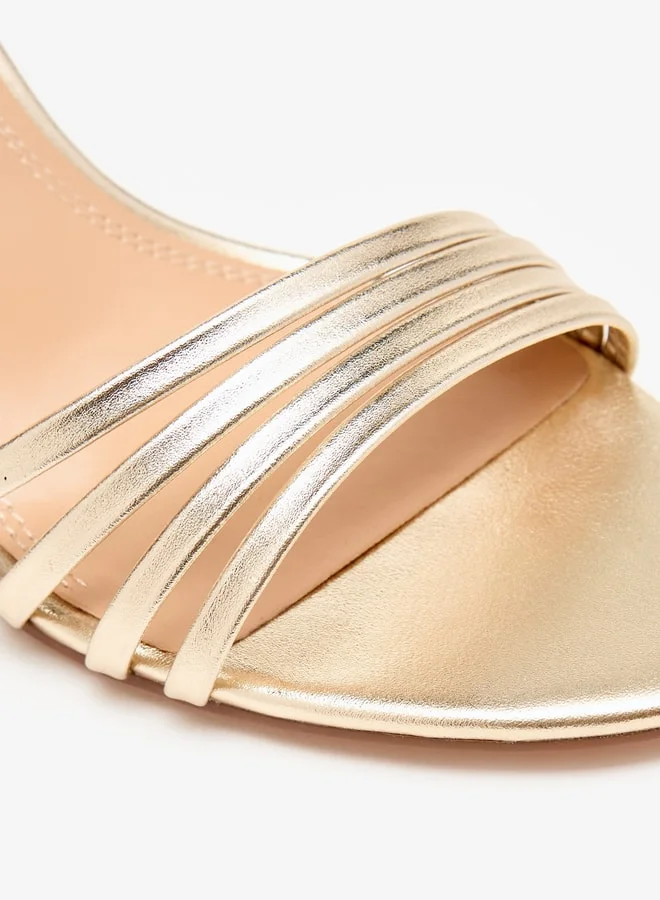 سيليست Women's Solid Ankle Strap Sandals with Stiletto Heels and Buckle Closure