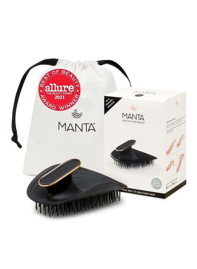 Manta فرشاة شعر مانتا - فرشاة شعر مرنة بالكامل - فرشاة لطيفة تساعد في منع تكسر الشعر - جهاز تدليك لفروة الرأس وفك تشابك الشعر (وردي-زهري) - Image 1