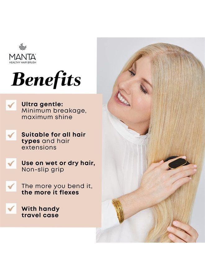 Manta فرشاة شعر مانتا - فرشاة شعر مرنة بالكامل - فرشاة لطيفة تساعد في منع تكسر الشعر - جهاز تدليك لفروة الرأس وفك تشابك الشعر (وردي-زهري) - Image 4