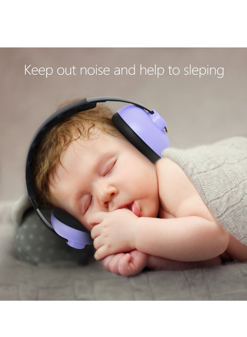 Excefore Baby Ear Protection Noise Cancelling Headphones for Babies for 3 Months to 2 Years, Purple - Image 3